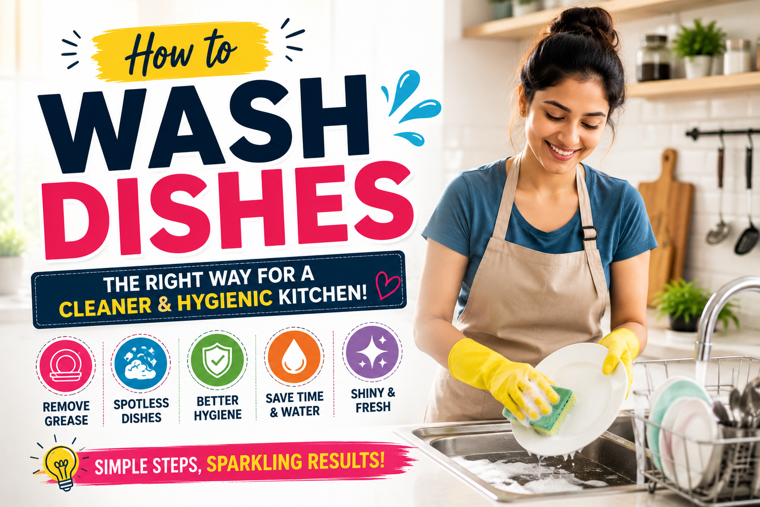 simple wash dishes kitchen