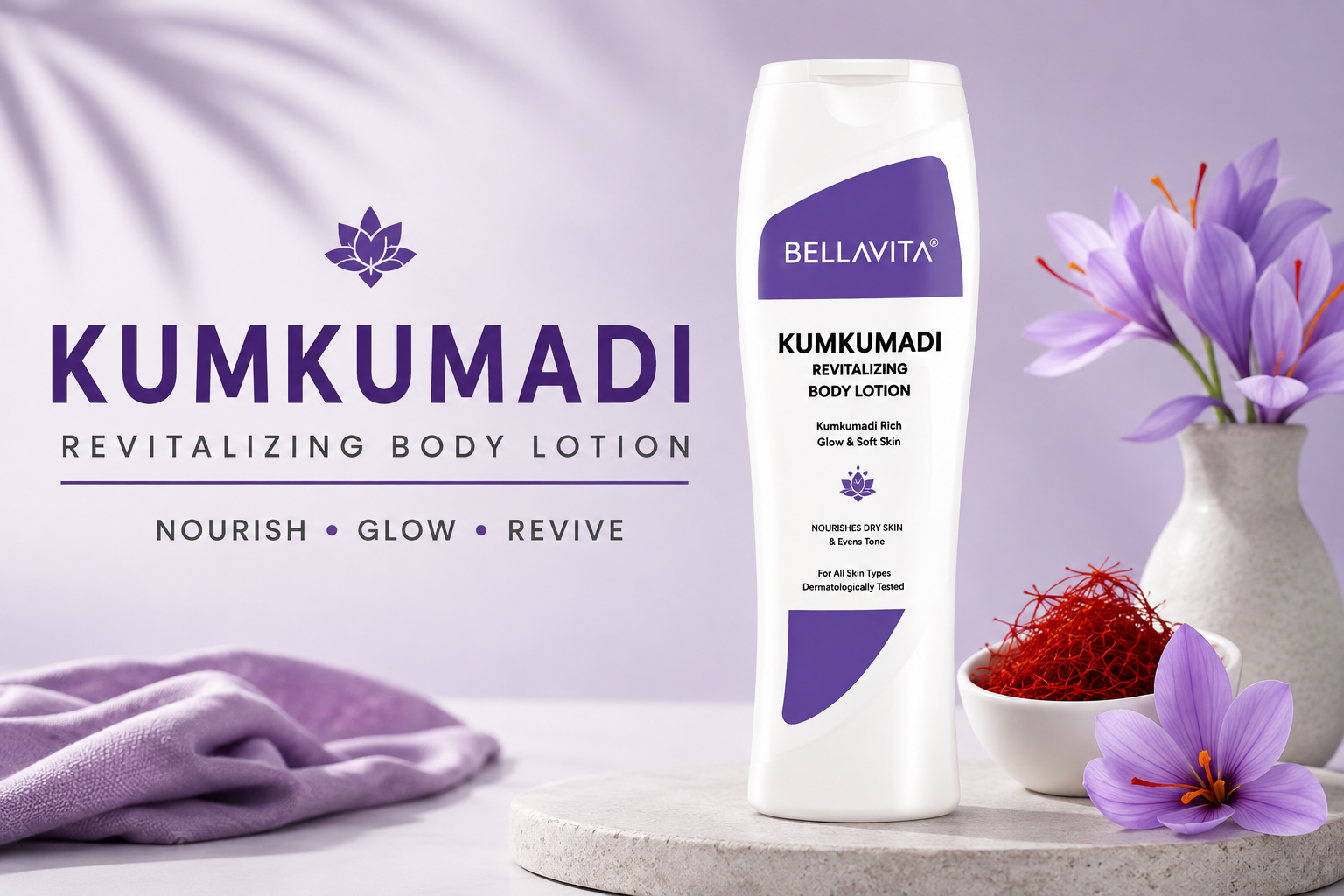 Bellavita Kumkumadi Body Lotion for Glowing Skin & Deep Nourishment
