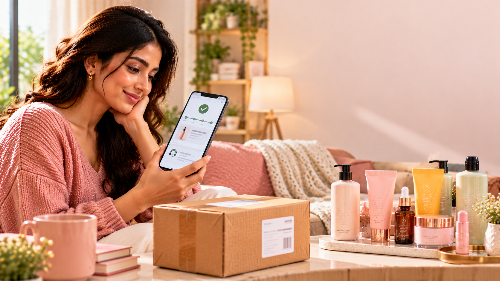 Mykshi post purchase customer service with beauty products, order tracking, and delivery support