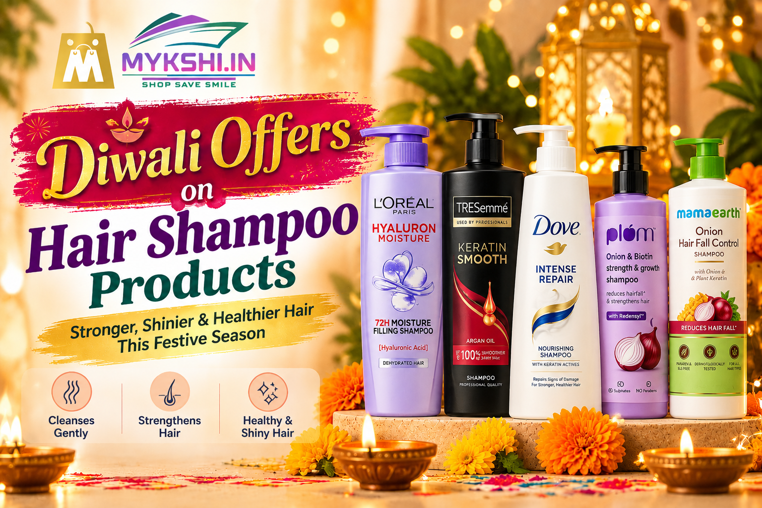 Diwali shampoo sale 2026 – hair care products on Mykshi