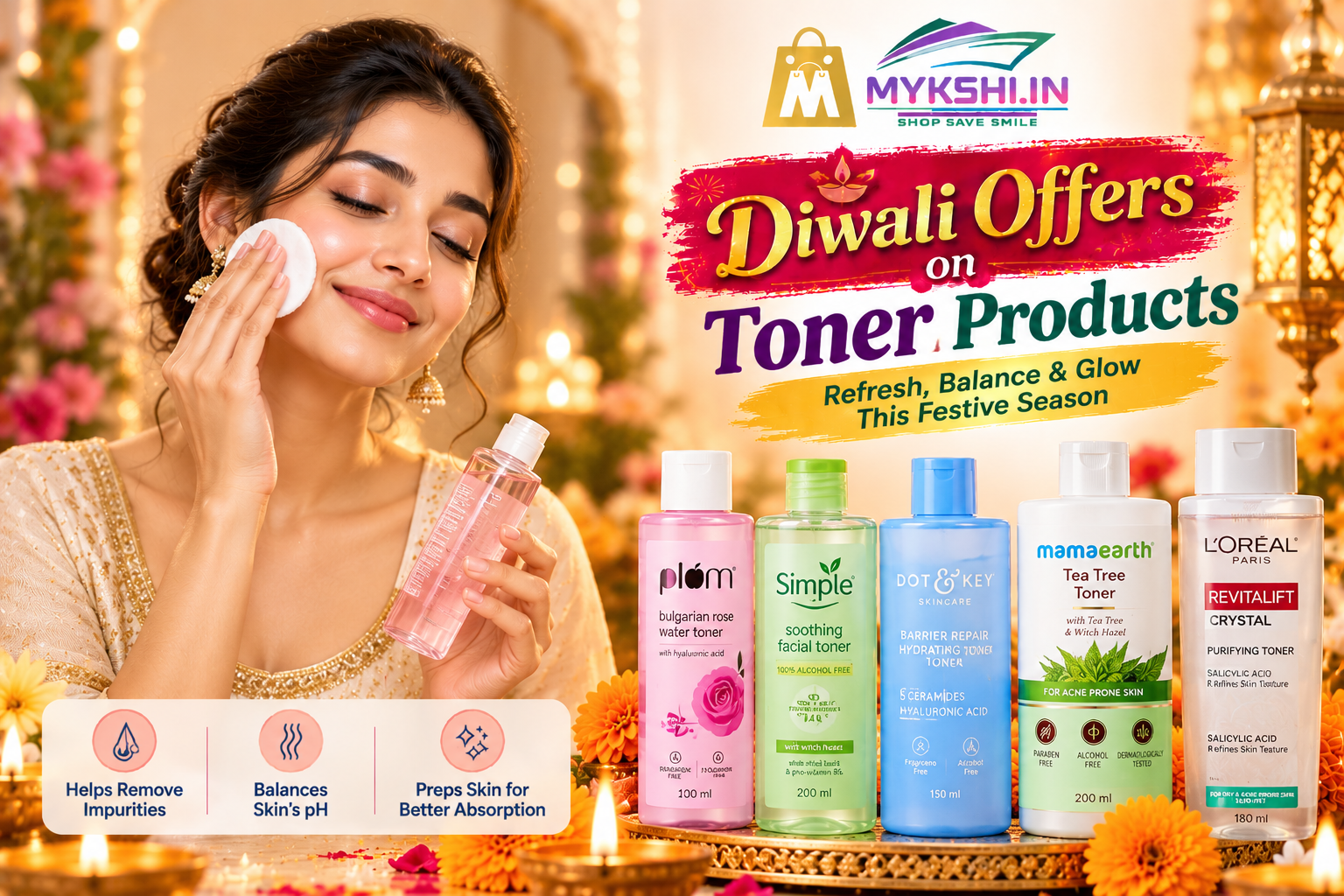 Toner Offer for Diwali 2026: Shop Face Toners Online at Mykshi